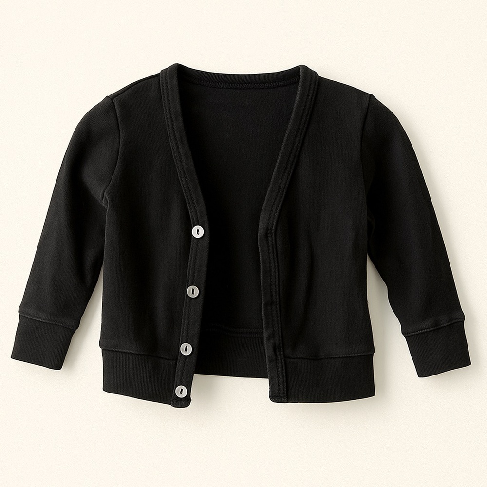American Apparel Kids Black Button-Up Cardigan